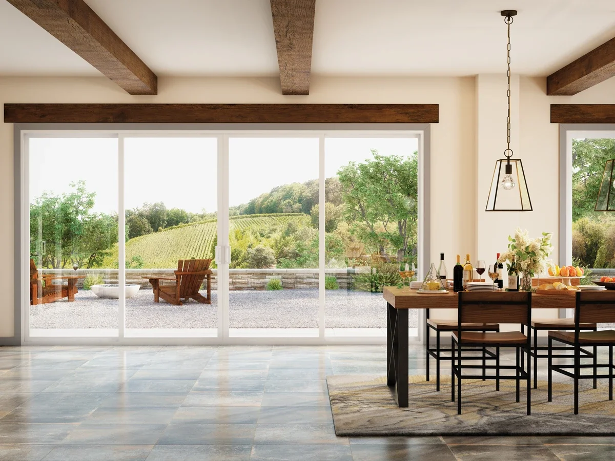 V300 Patio Door in a dining room.
