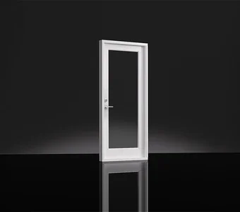 Estate french door interior on a black background