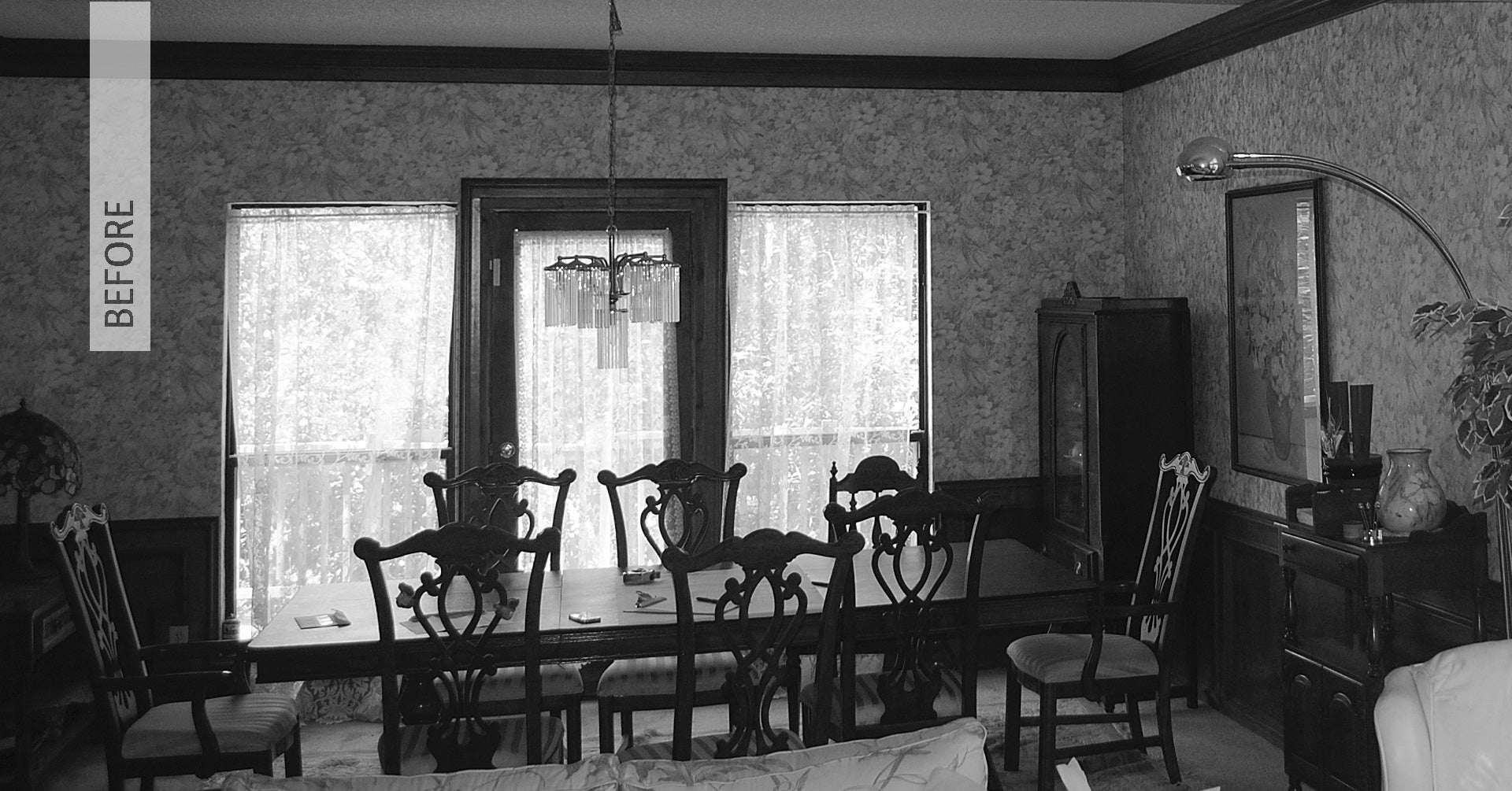 before photo of a traditional dining room