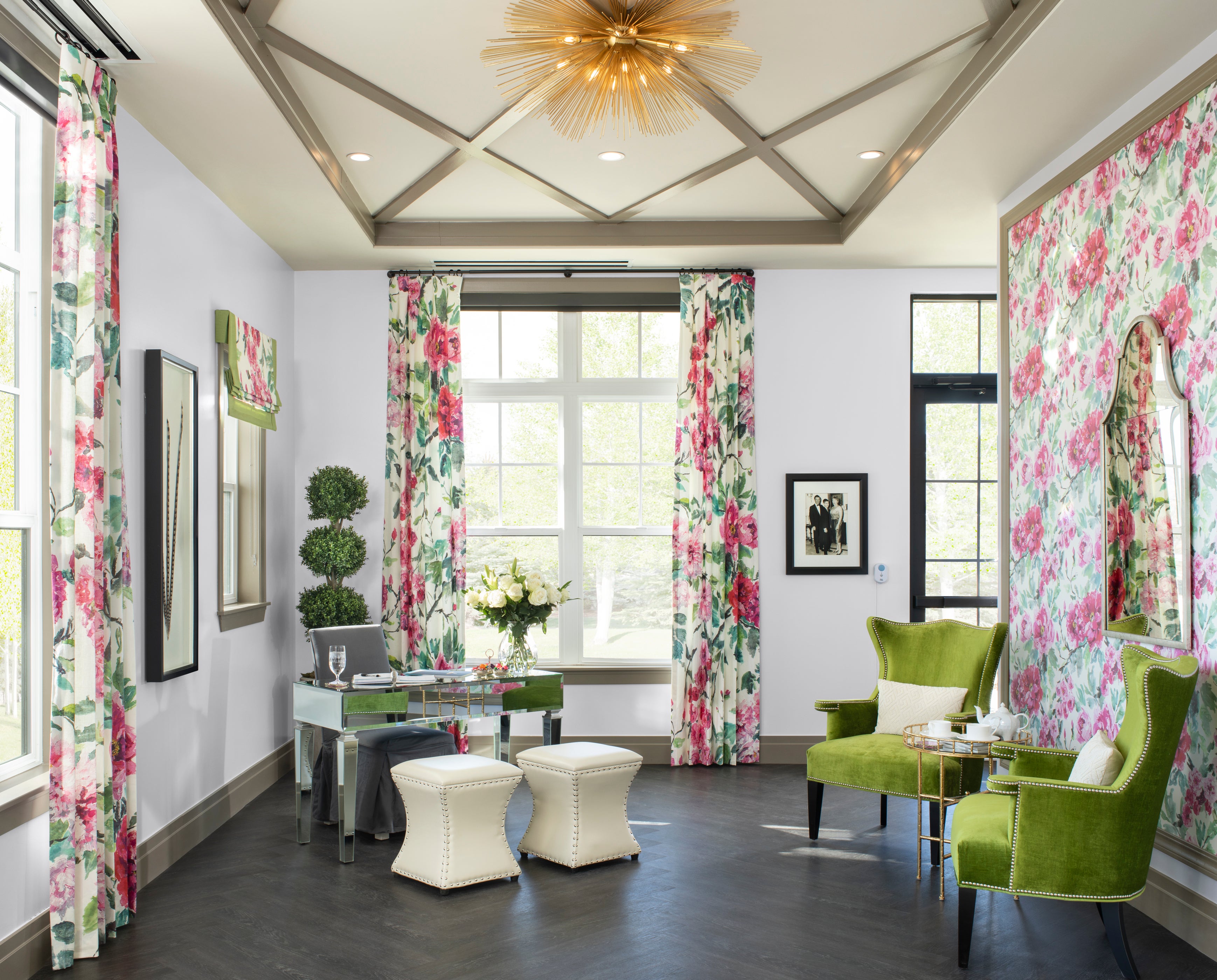 Colorful floral interiors