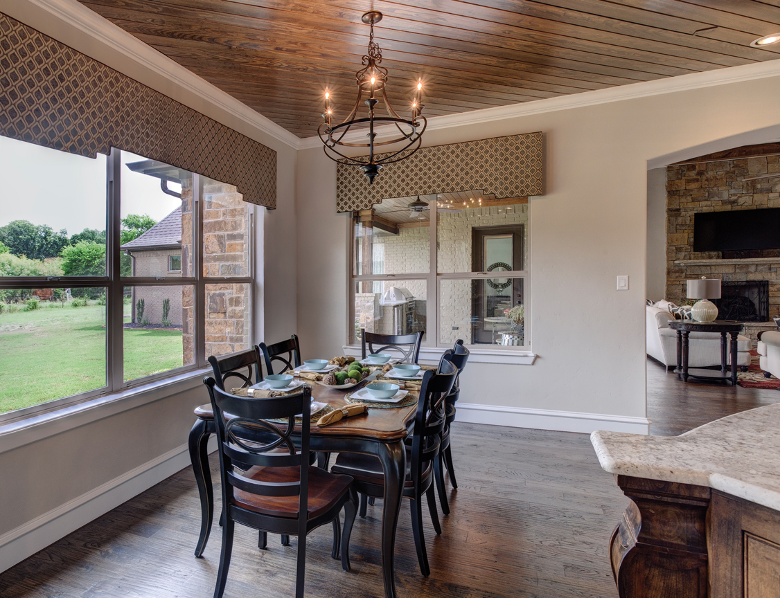 Dining room shot with vinyl windows