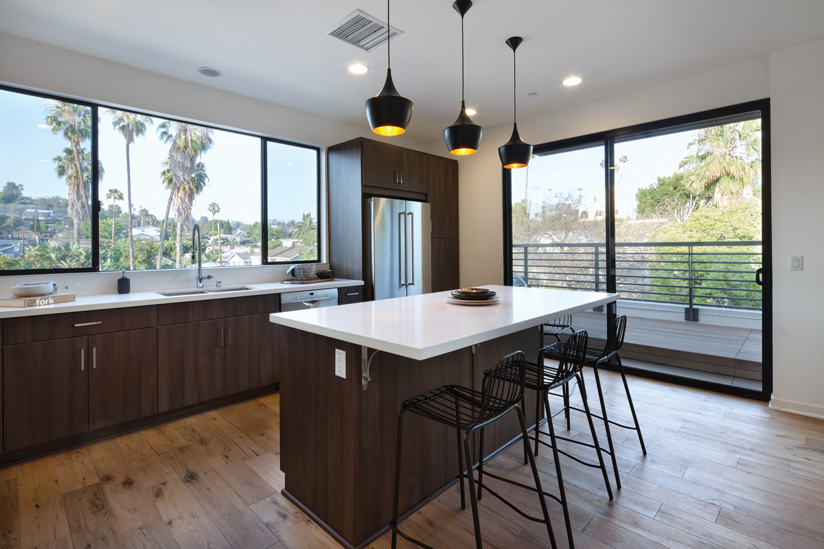 Patio door leading from the kitchen