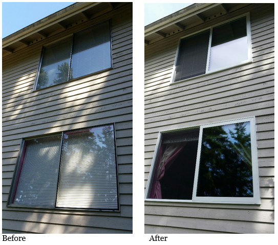 Before and after of replacing windows