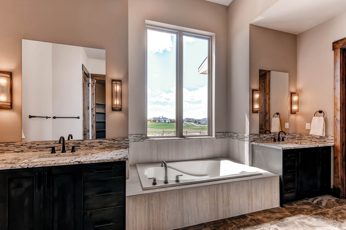 Bathroom with window view