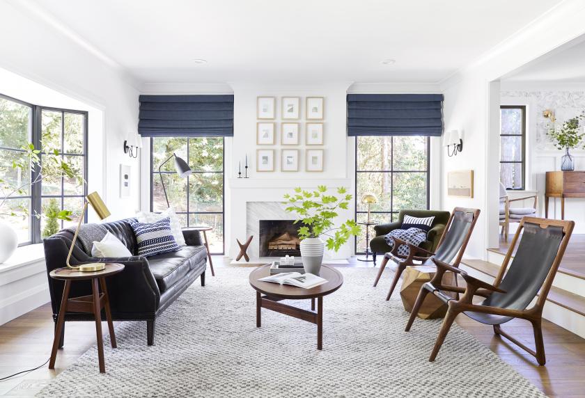 Living Room Black framed windows