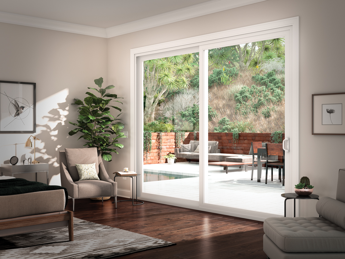 Tuscany® Series | V400 white sliding glass door 