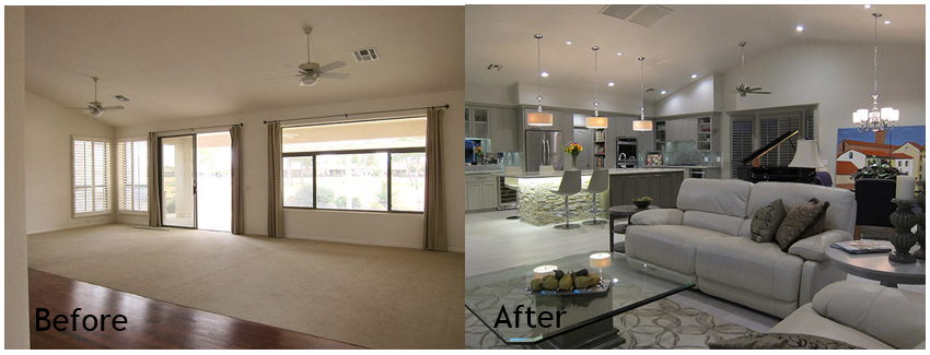 Before and after modern home remodel photos