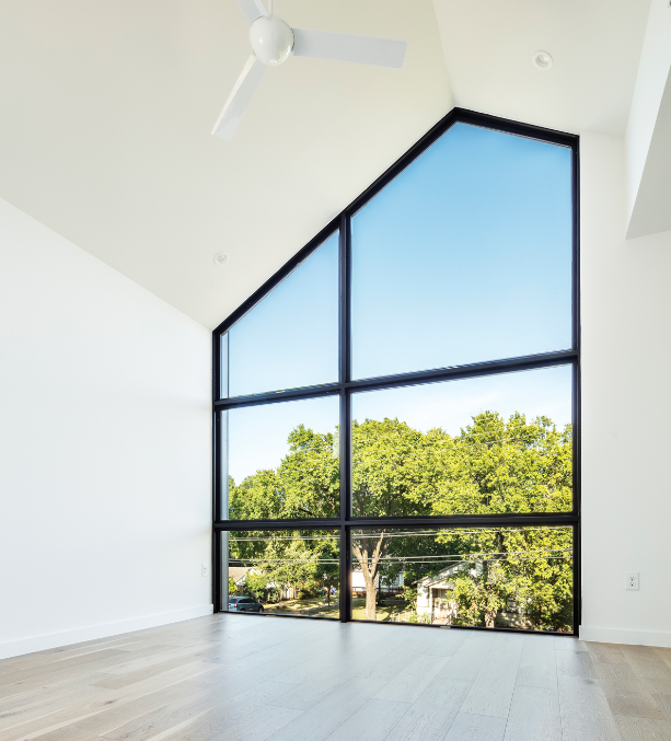 Wall of windows for natural light