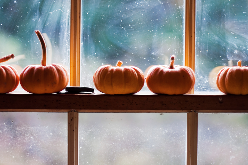 Use the Window Rail to add Tiny Pumpkins