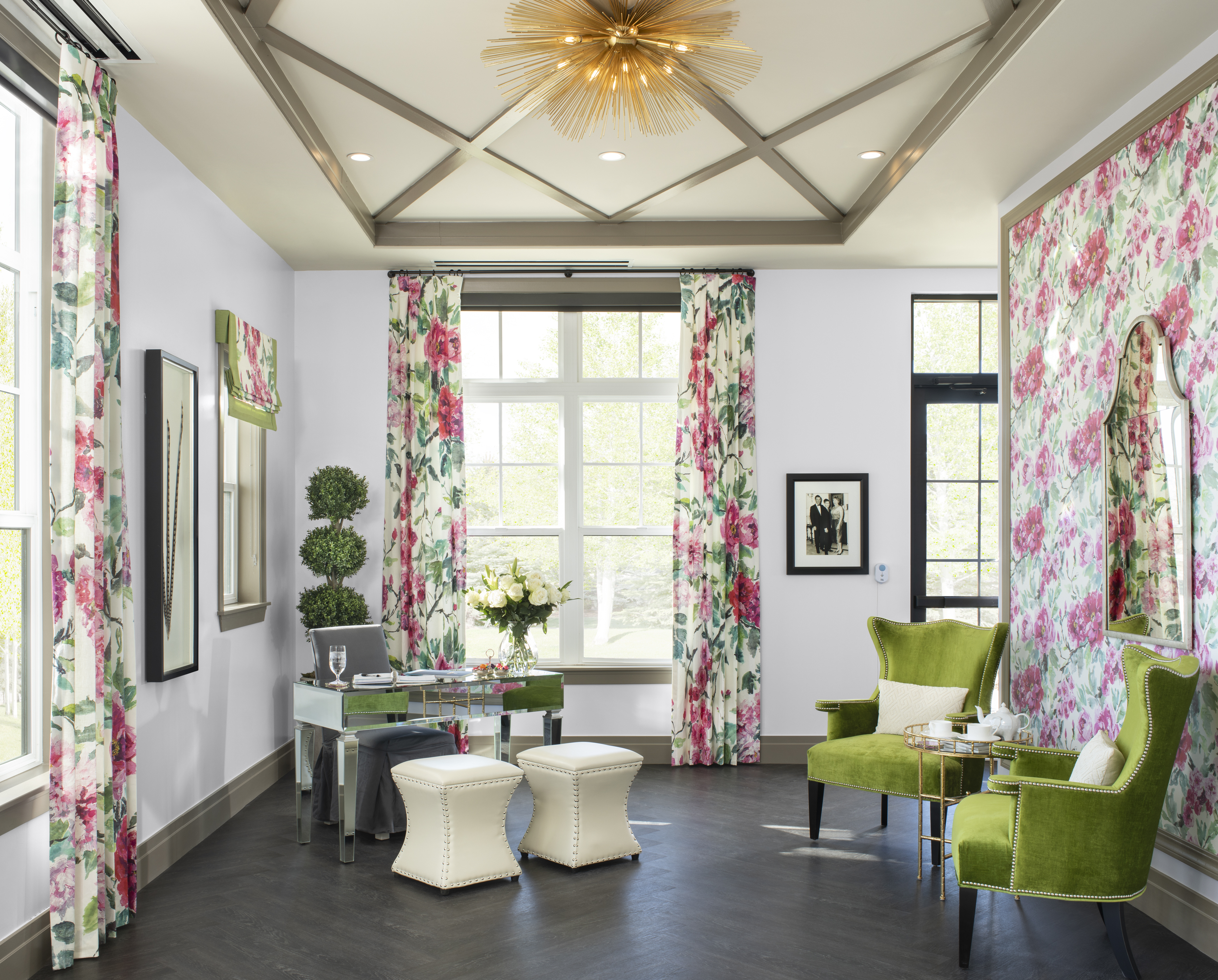 Colorful floral interiors