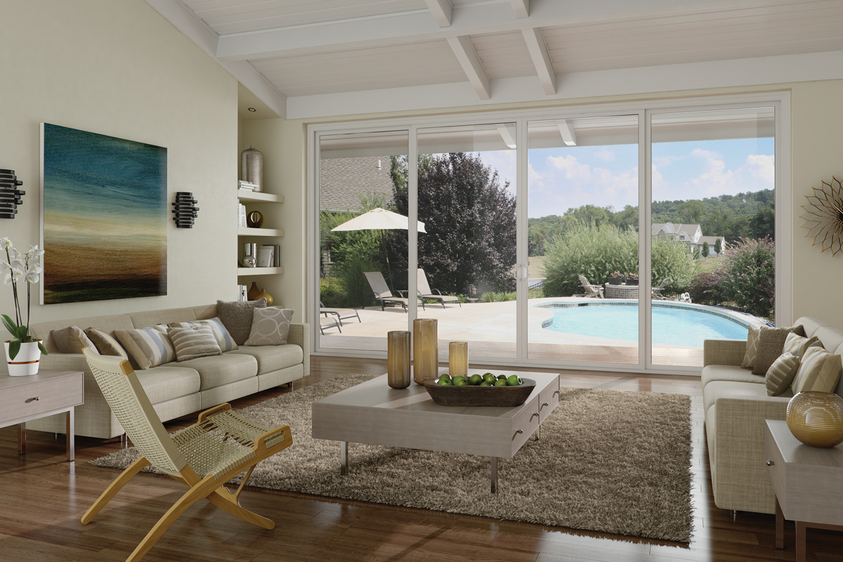 White vinyl sliding patio door