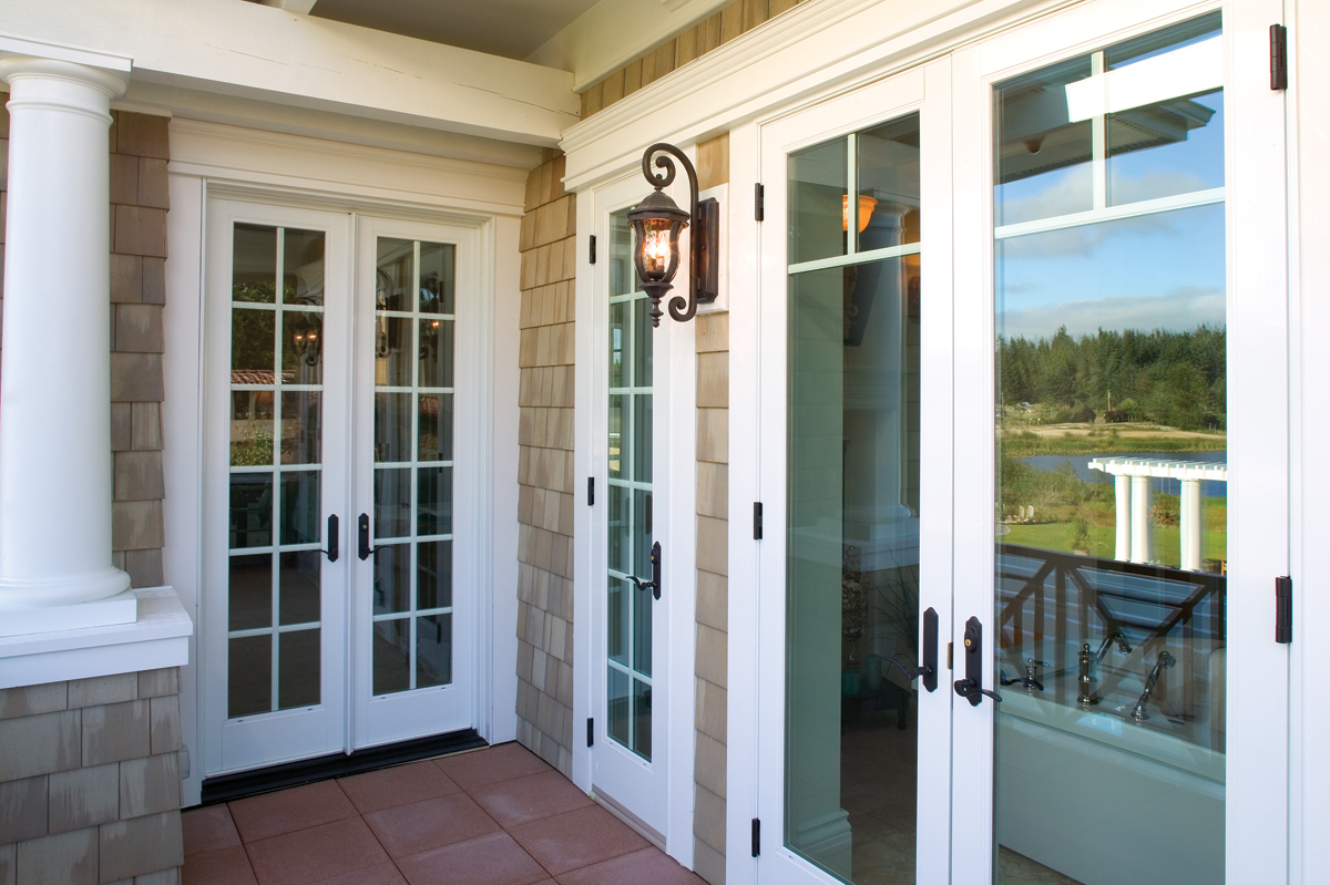 Patio doors with divided lights for decorative flair
